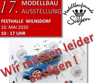 Read more about the article Absage Modellbauausstellung Wilnsdorf 2020